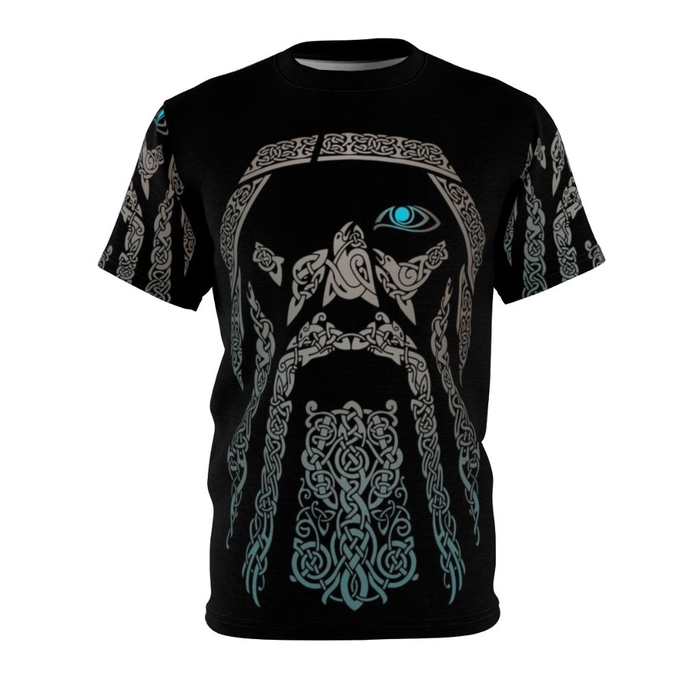 Odin-inspired AOP t-shirt with Nordic, Scandinavian, and Celtic motifs