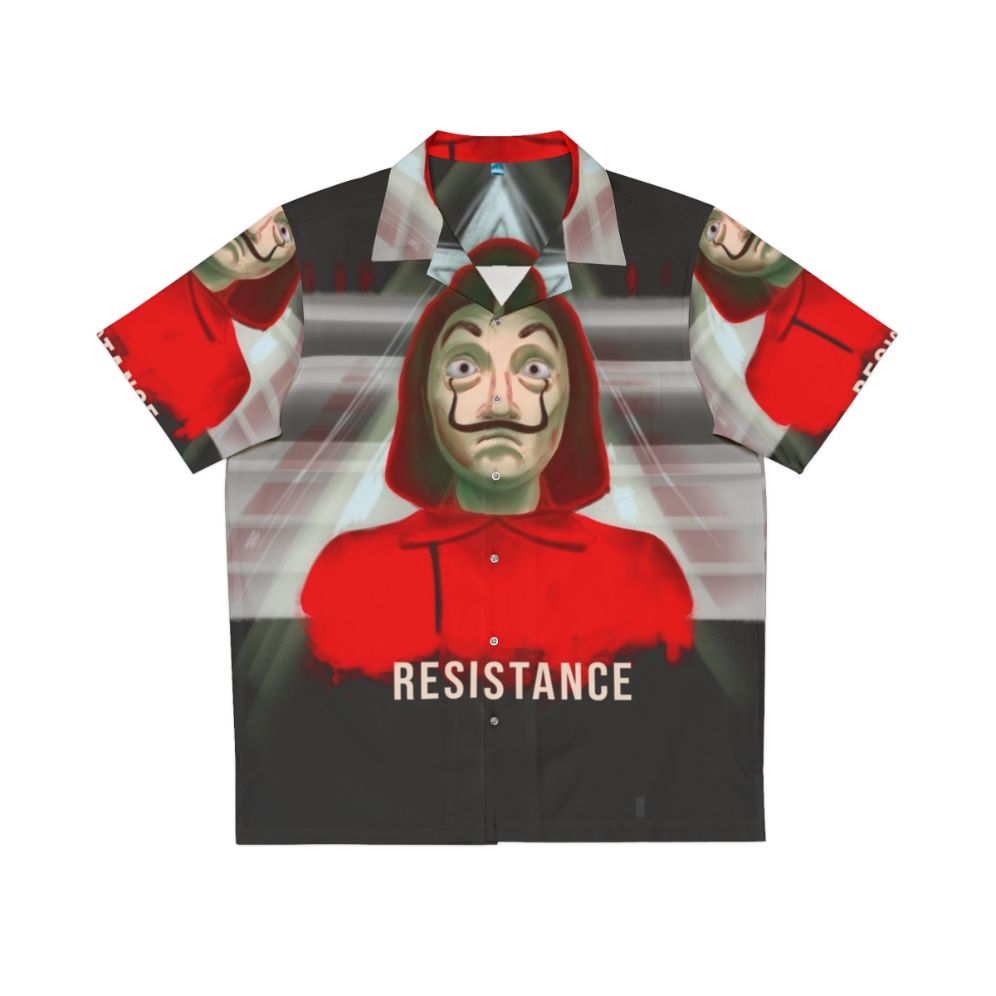 Money Heist Resistance Hawaiian Shirt with Dali Mask and Bella Ciao Design