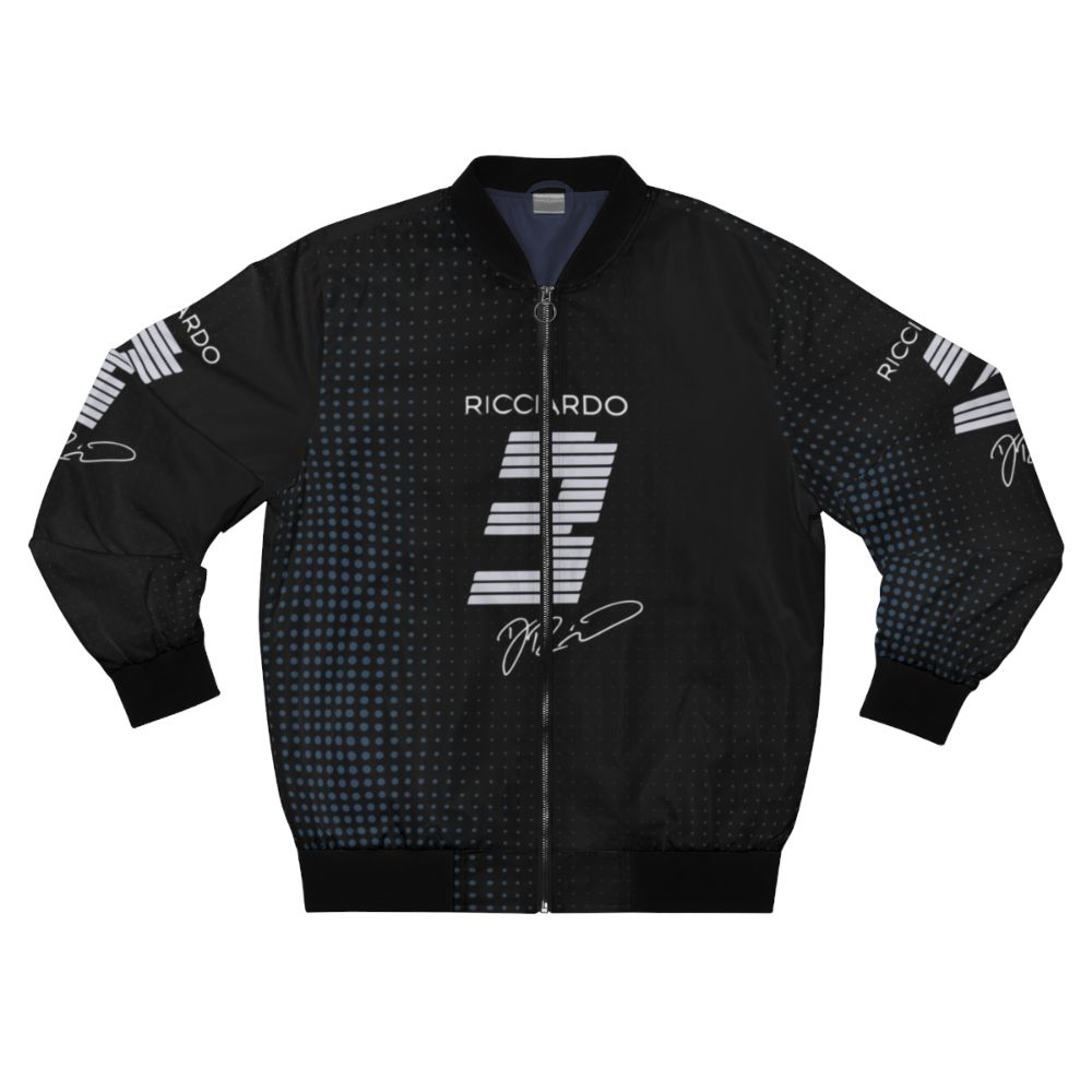 Daniel Ricciardo 3 - RB Team 2024 Bomber Jacket featuring a minimalist, vintage-inspired formula 1 motorsport design