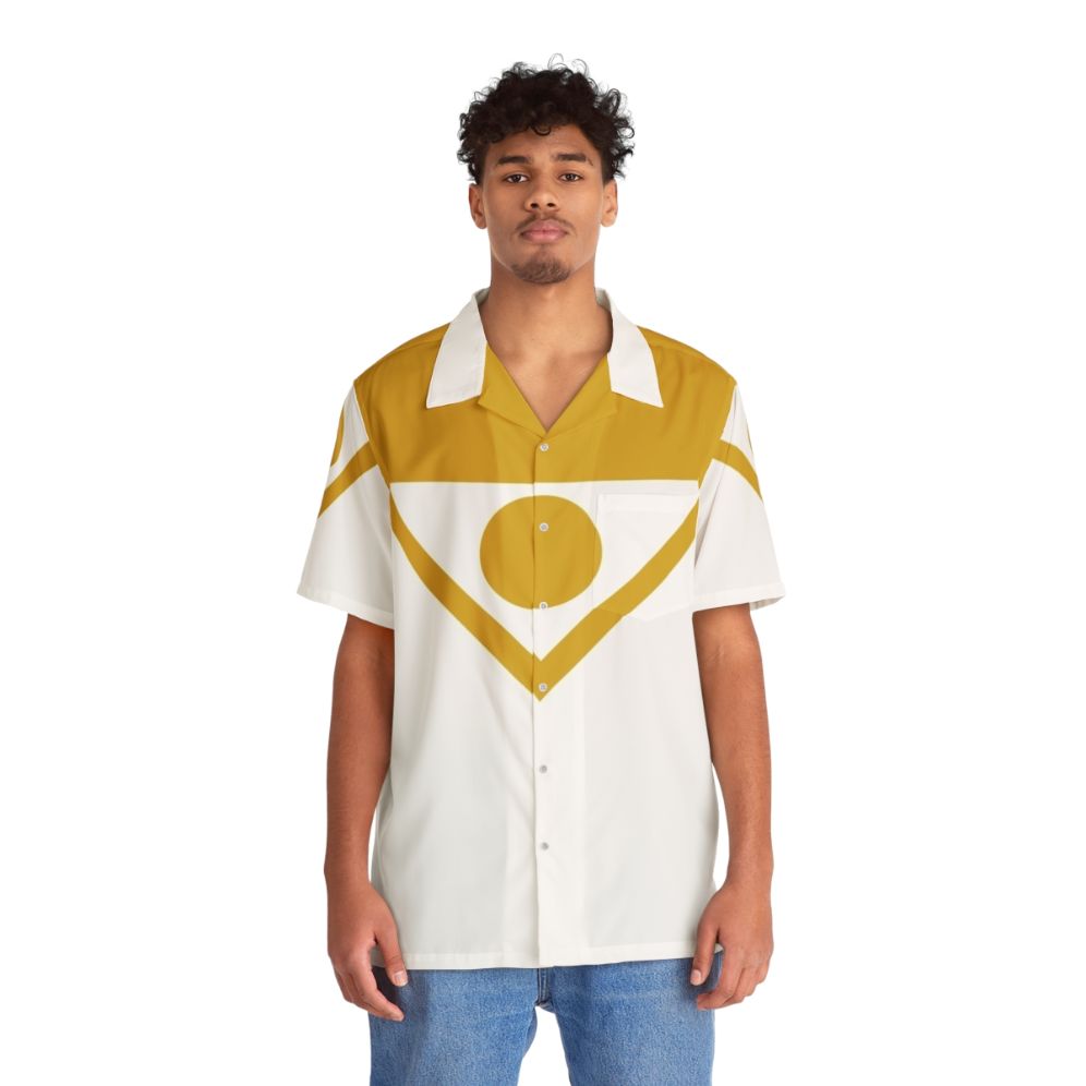 Apollo Hawaiian Shirt with Superhero and Sun God Design - Lifestyle