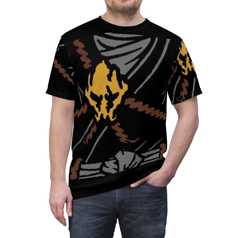 Ninjago inspired Cole ninja character printed on a high-quality t-shirt - men front