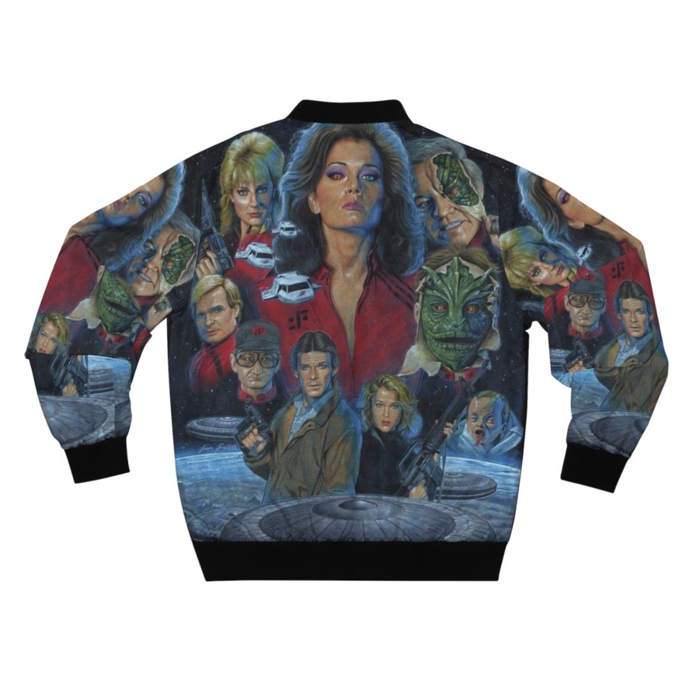 Visitors 80s Bomber Jacket with V The Final Battle Inspired Design - Back