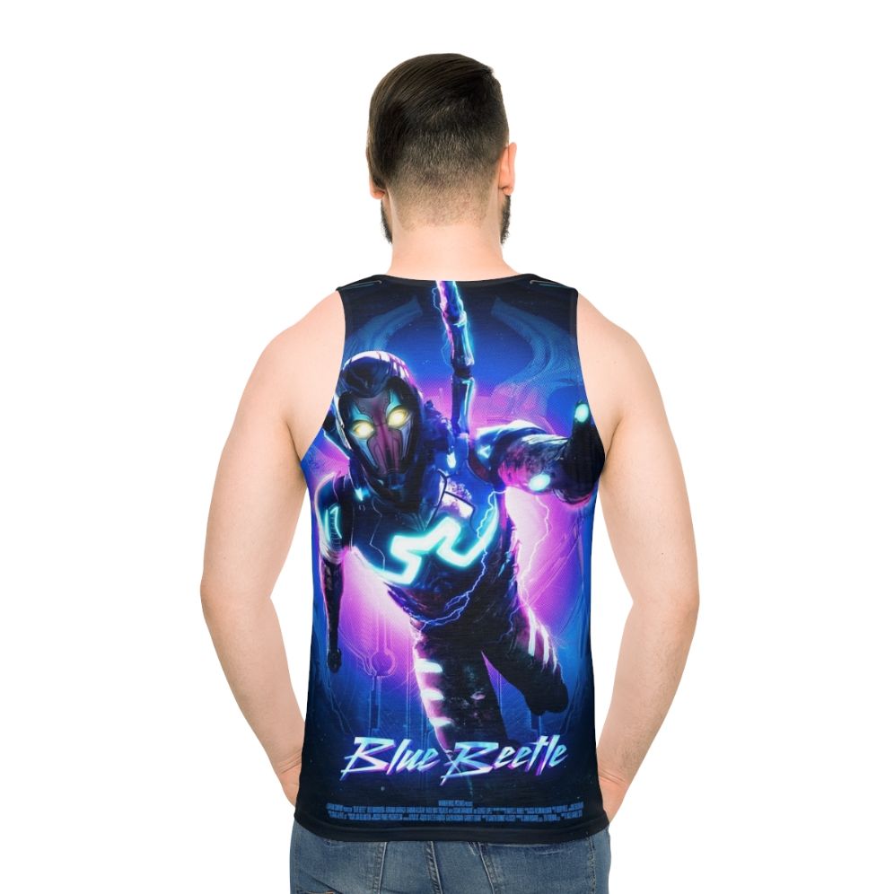 Blue Beetle Unisex Comic Book Superhero Tank Top - men back