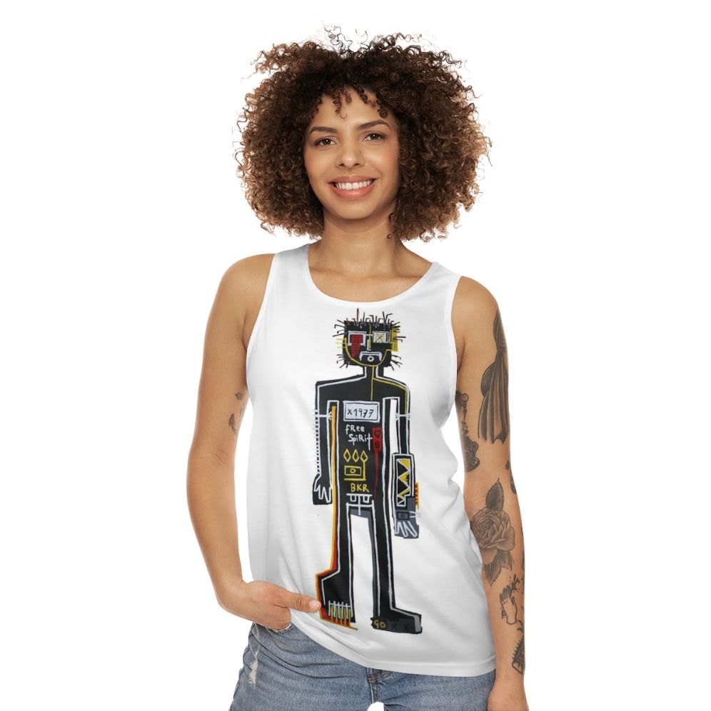 Unisex abstract art tank top - women