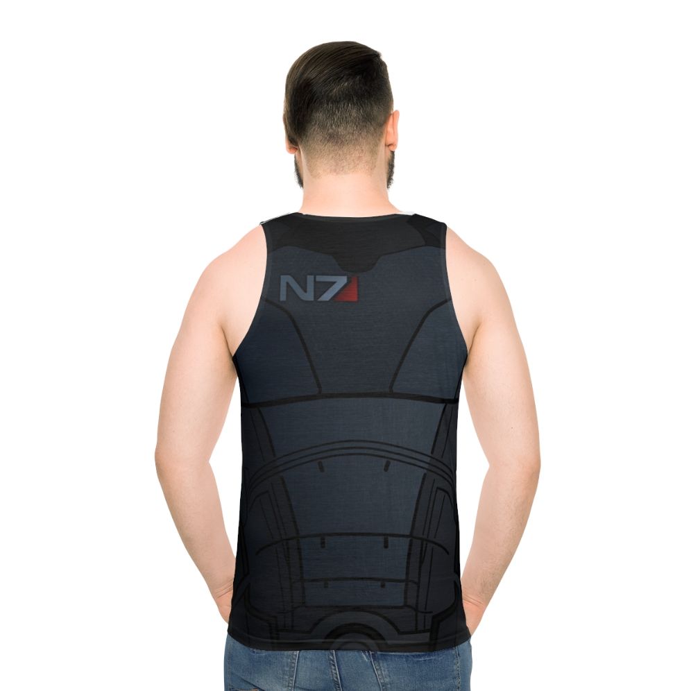 Mass Effect Commander Shepard Unisex Gaming Tank Top - men back