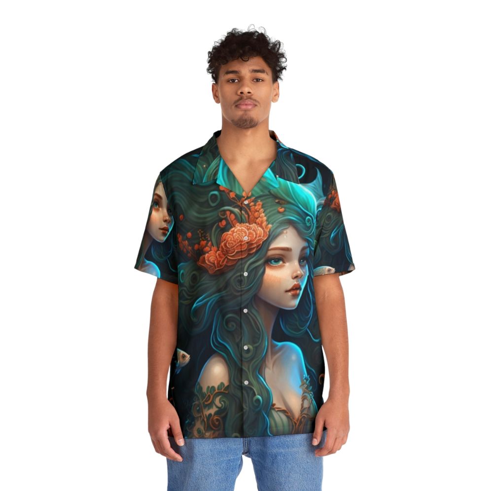 Mythical sea creatures Hawaiian shirt with fantasy beasts and enchanted animals - People Front