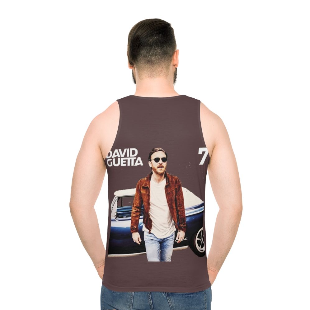 David Guetta Unisex Dance Music Tank Top - men back