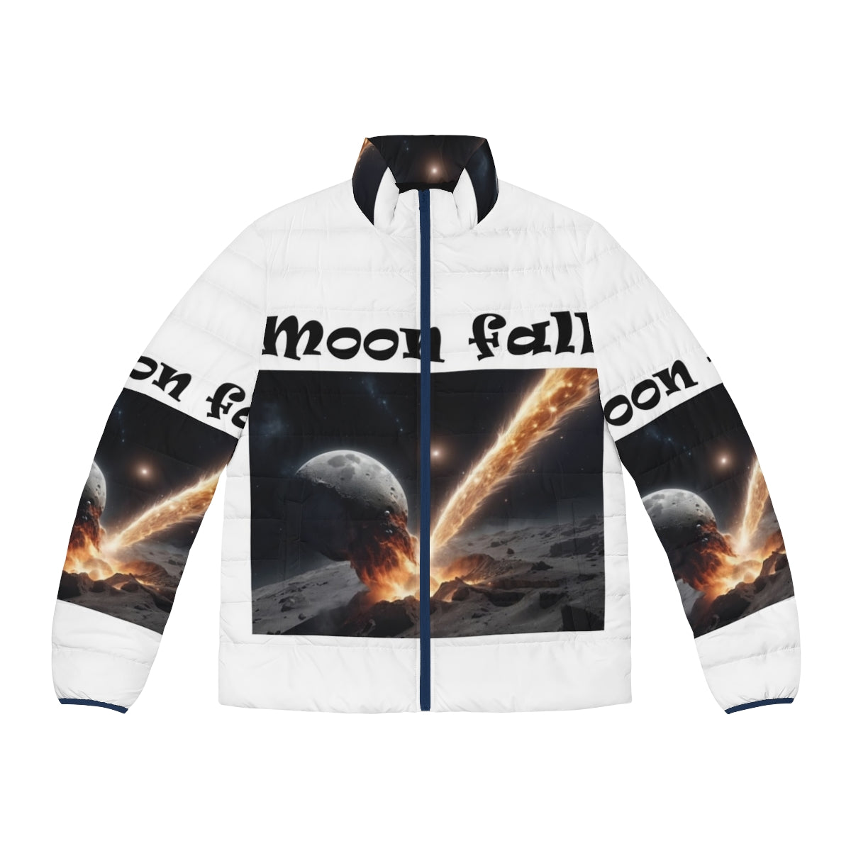 Moon Fall Puffer Jacket with Cosmic and Astronomical Design