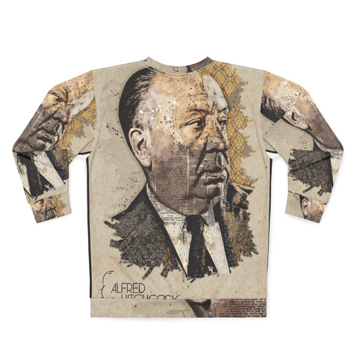 Alfred Hitchcock Movie Director Portrait Wall Art Sweatshirt - Back