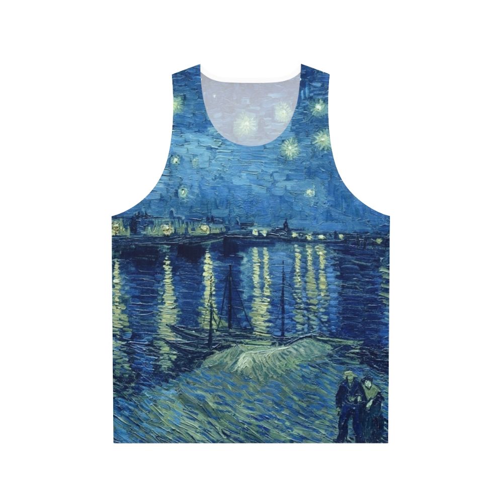 Unisex tank top featuring Van Gogh's Starry Night Over The Rhone painting