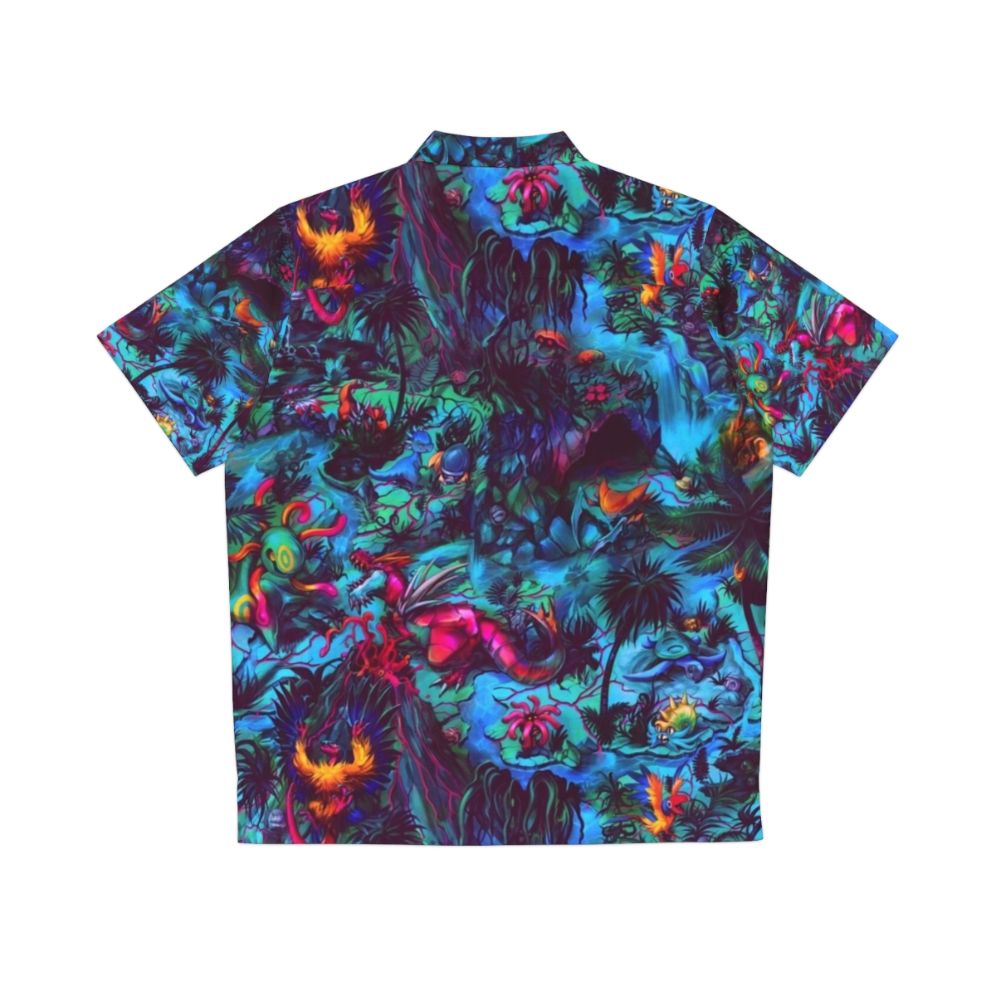 Paleo party dinosaur print Hawaiian shirt - Back