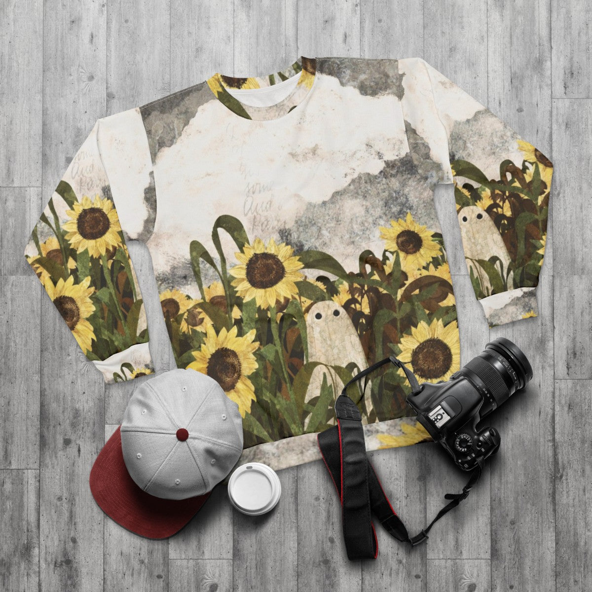 Haunted Sunflower Field Sweatshirt - flat lay