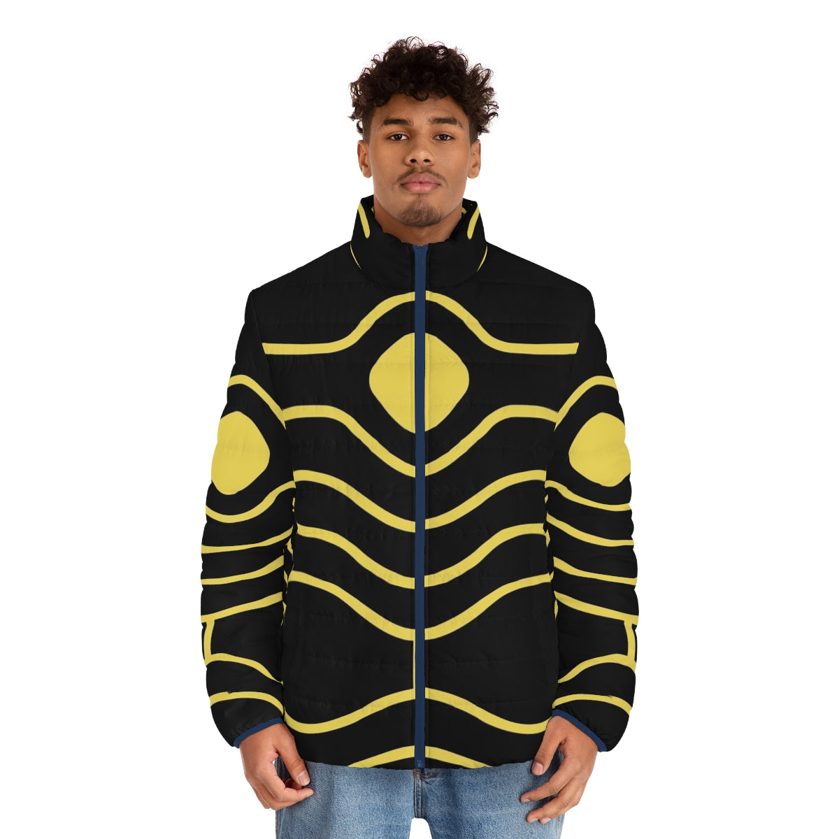 Hawks Puffer Jacket with My Hero Academia inspired design - men front