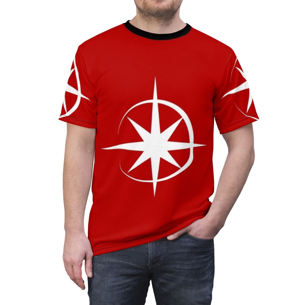 Cosmic star graphic design printed on a high-quality t-shirt - men front