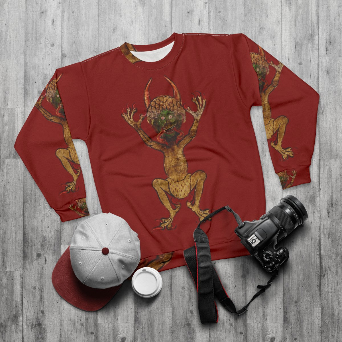 Codex Gigas Devil Sweatshirt - flat lay