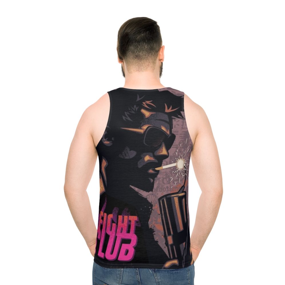 Fight Club Tyler Durden Smoking Dynamite Unisex Tank Top - men back