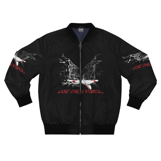 Vintage V-Force Bomber Jacket featuring the Avro Vulcan aircraft and RAF insignia