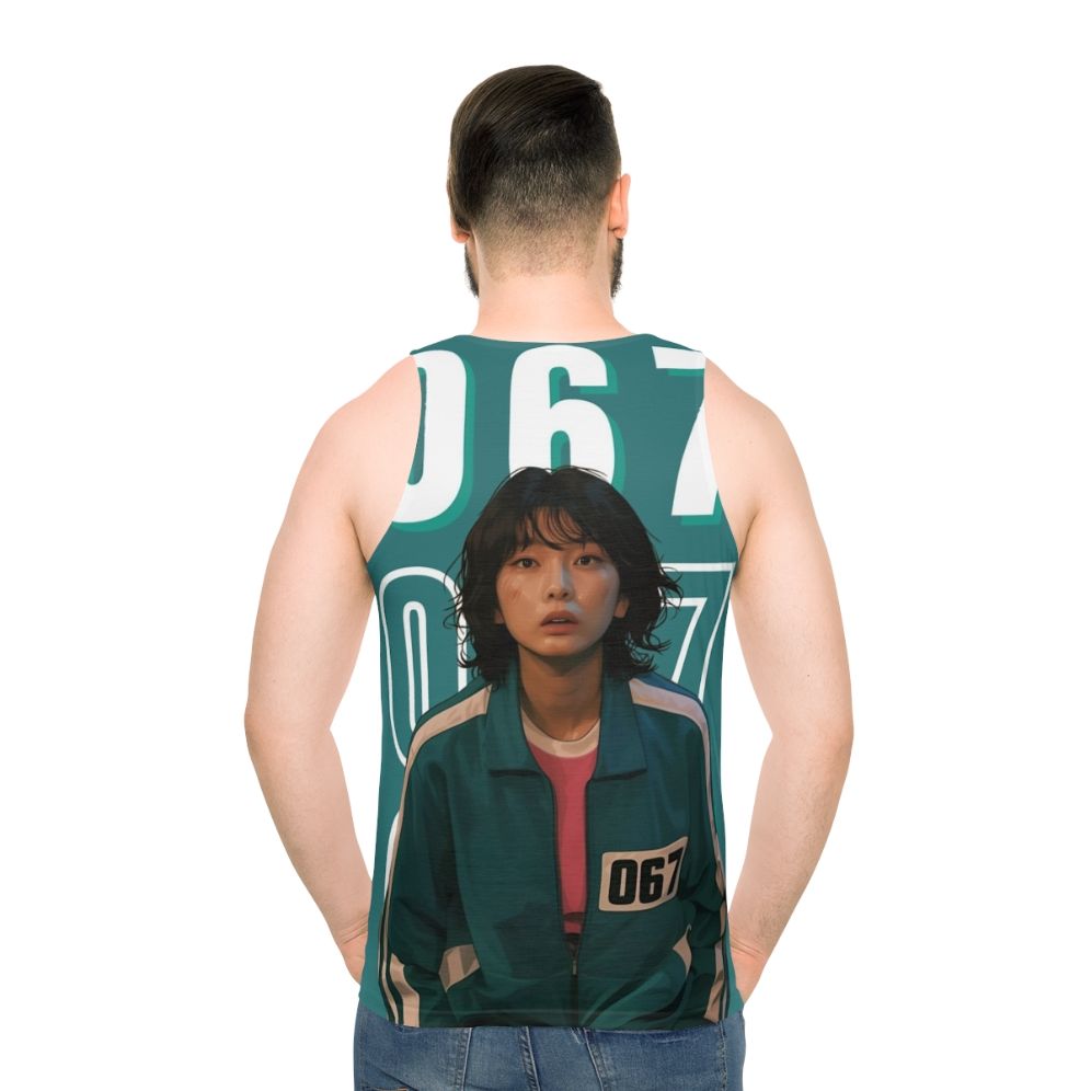 Squid Game Player 067 Kang Sae Byeok Unisex Tank Top - men back