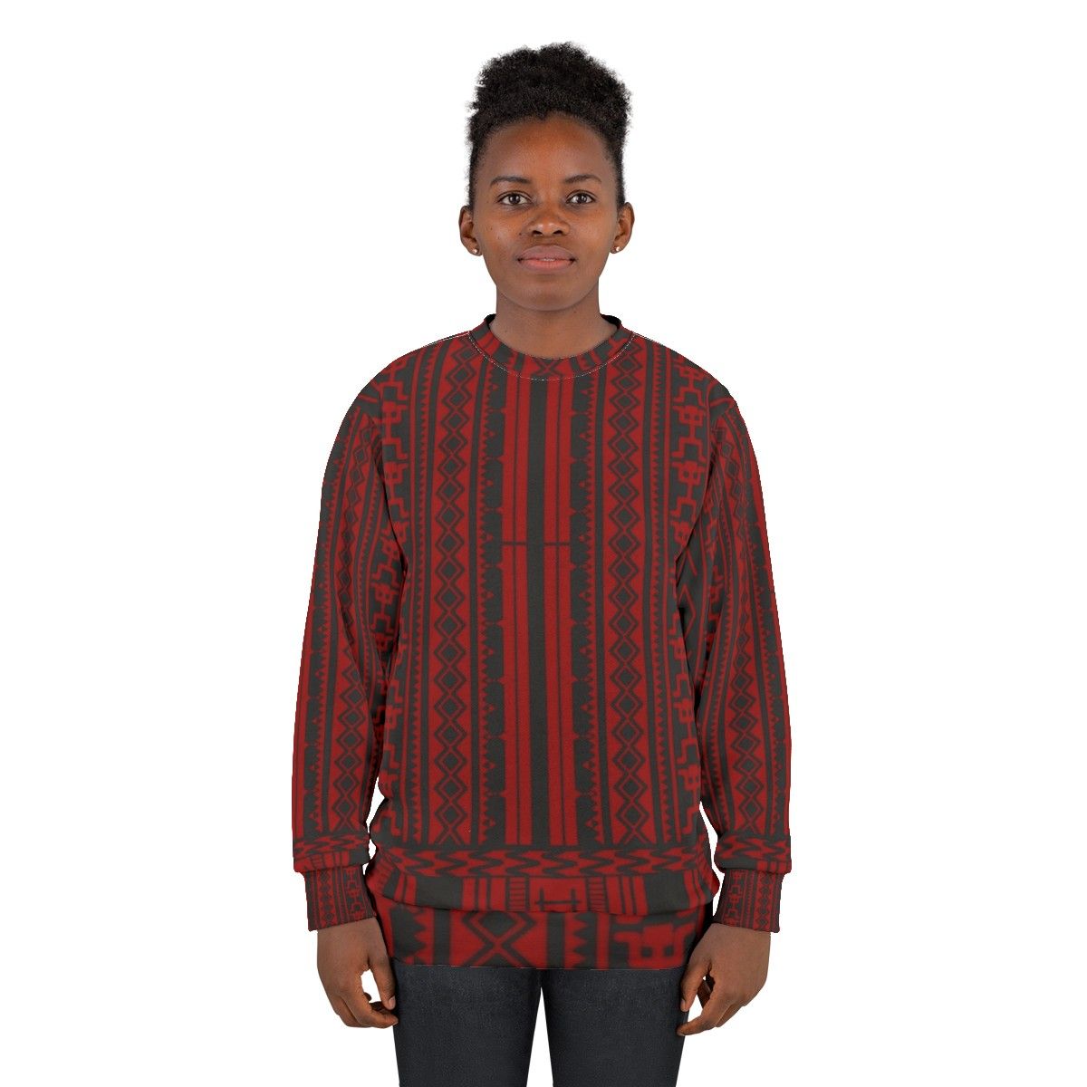 Ifugao Weave Sweatshirt with Tribal Patterns - women