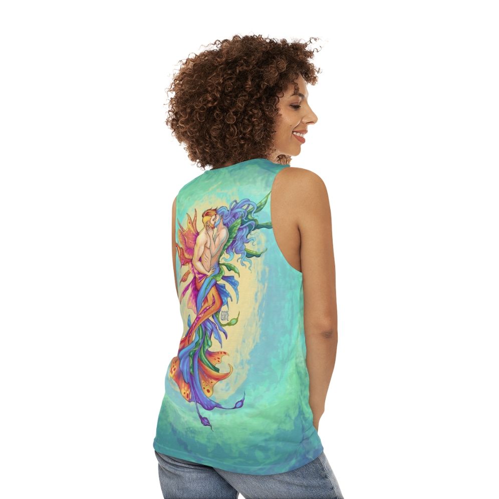 Merman Underwater Kiss Unisex Tank Top - women back