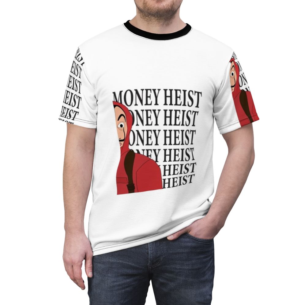 Money Heist Inspired T-shirt with Iconic Characters - men front