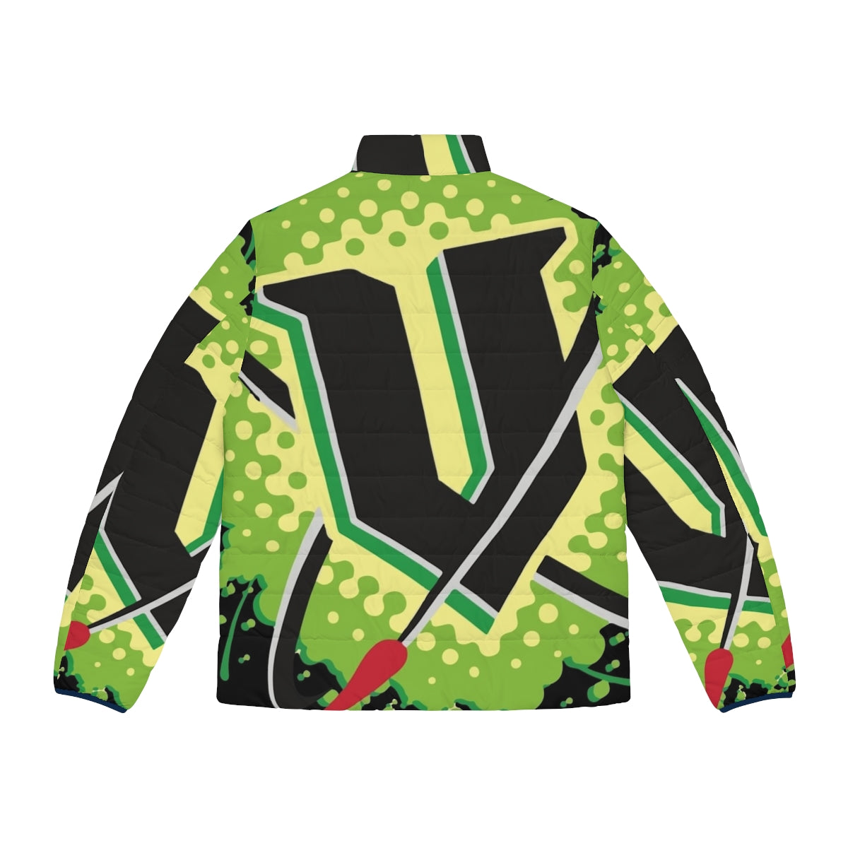 V Energy Logo Corner Puffer Jacket featuring the iconic V Energy drink logo - Back