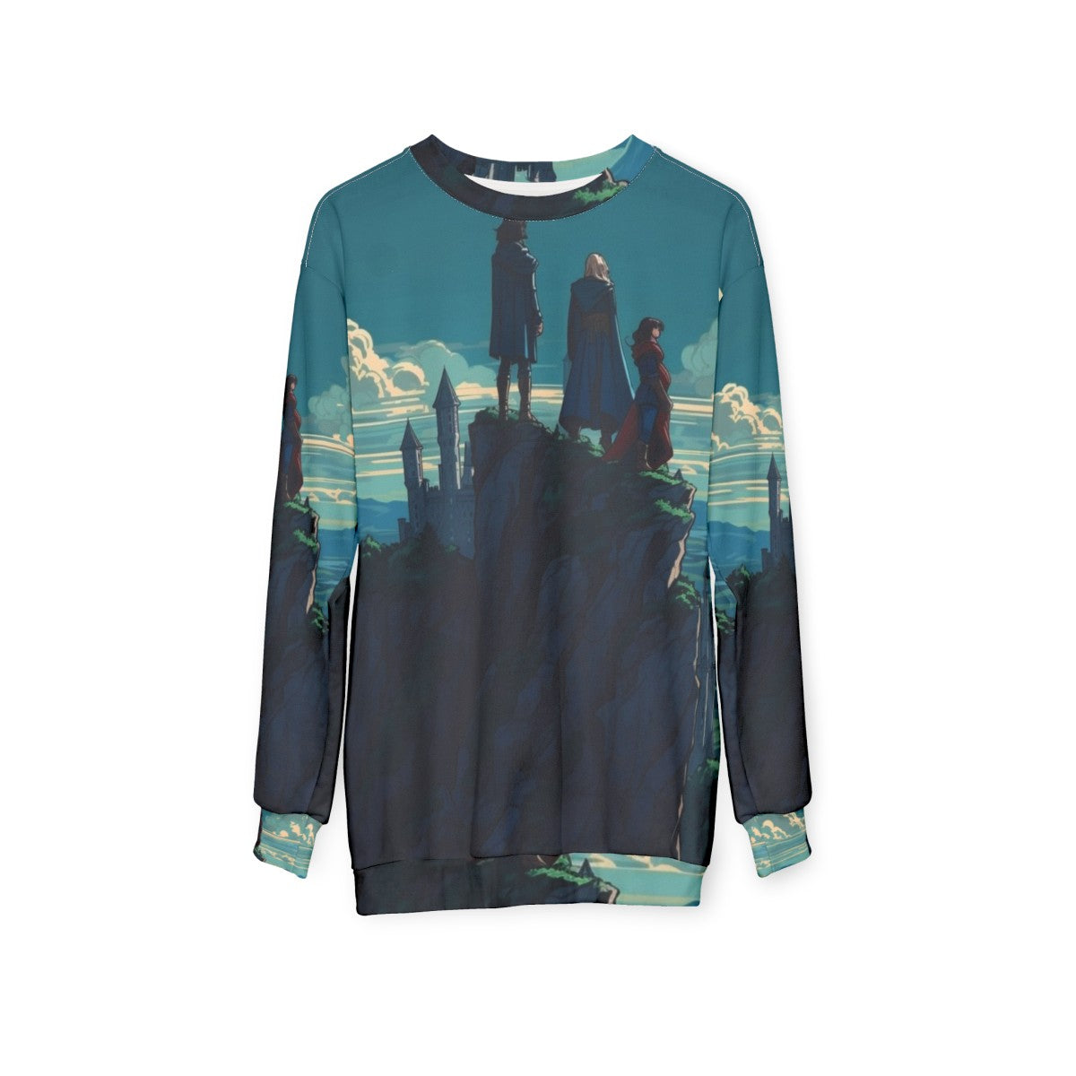 Castlevania Trevor, Sypha, and Alucard Anime Sweatshirt - hanging