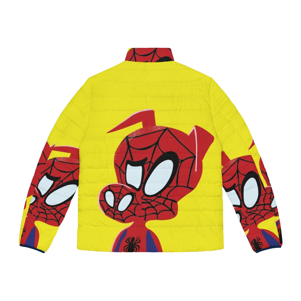 Into the Spiderverse Spider Ham Superhero Puffer Jacket with comic book character design - Back