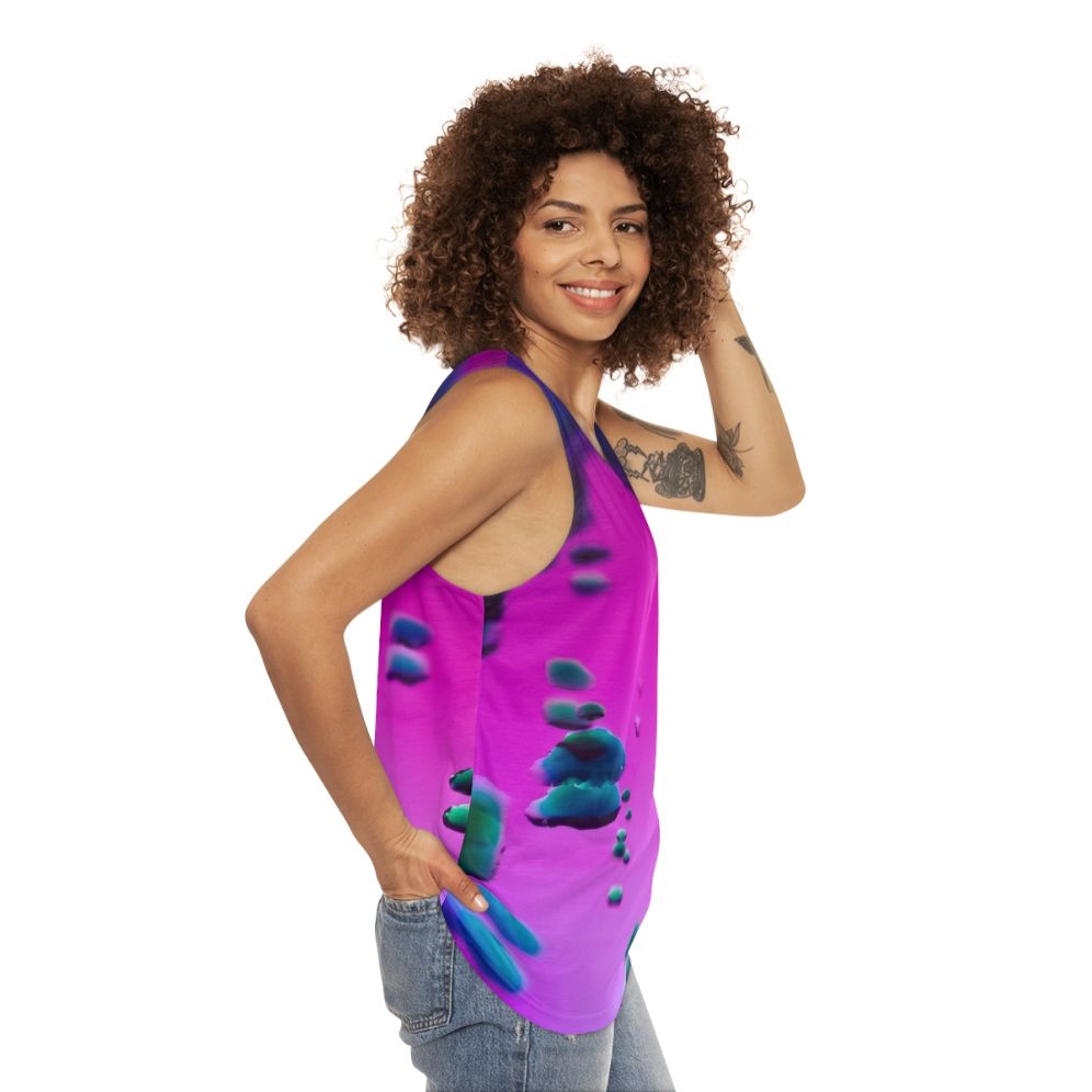 Trippy psychedelic iridescent abstract surreal tank top - women side