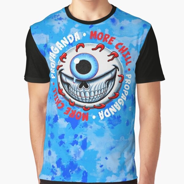 Chill Goranski Graphic T-Shirt featuring a crazy grinning eyeball design, inspired by the More Chill musical