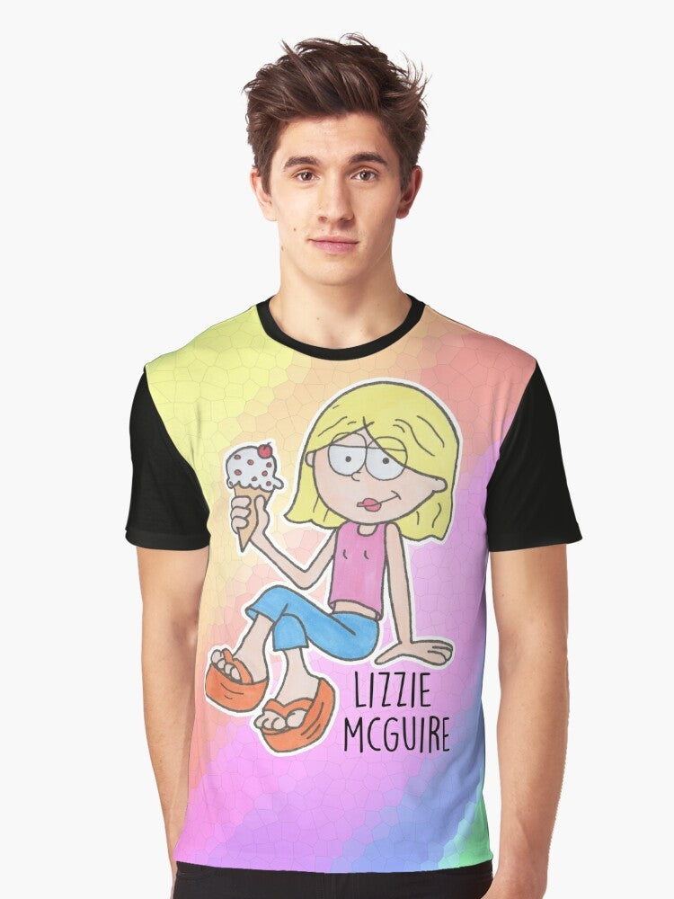 Lizzie McGuire Graphic T-Shirt featuring the iconic cartoon character and Hilary Duff - Men