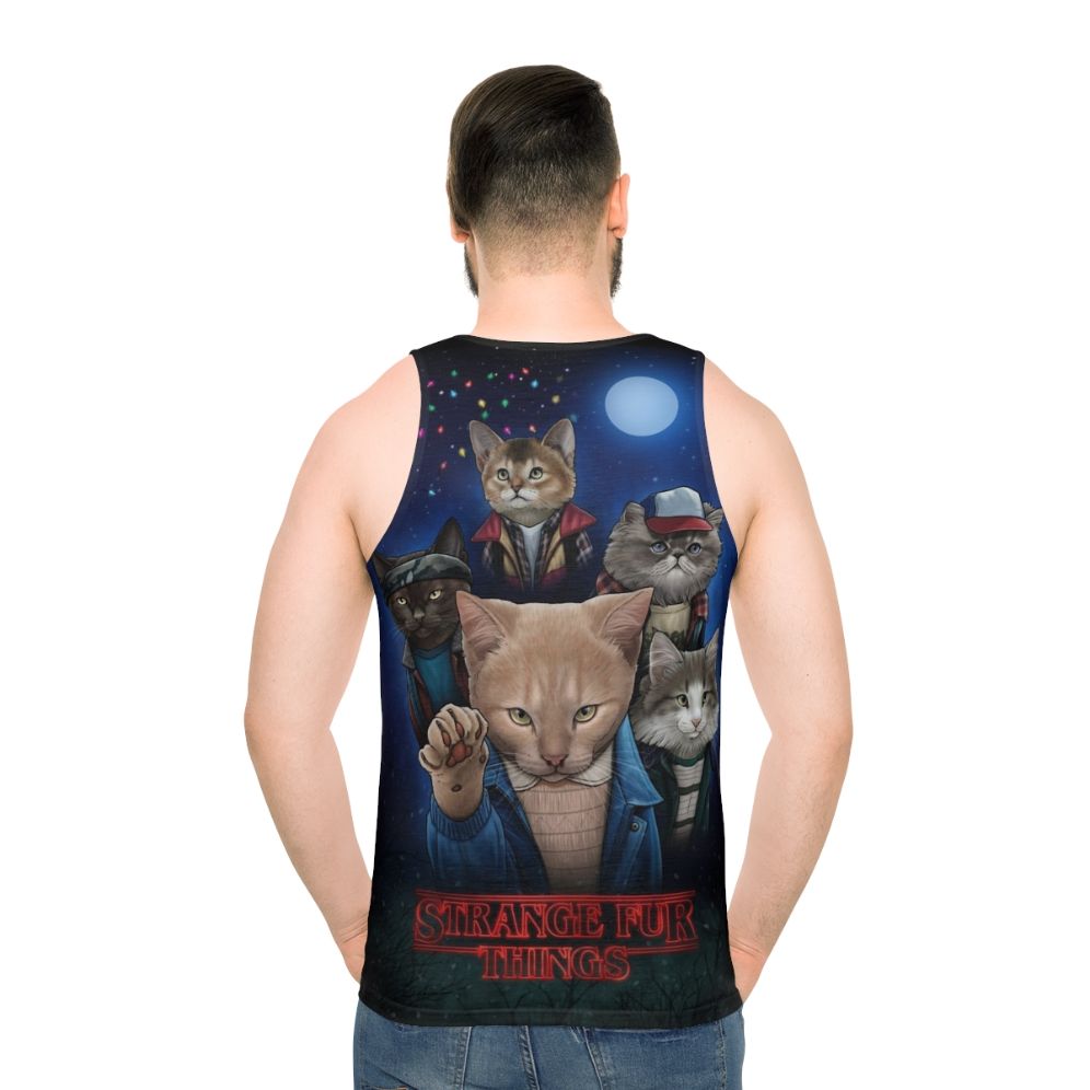 Upside down cats unisex tank top - men back