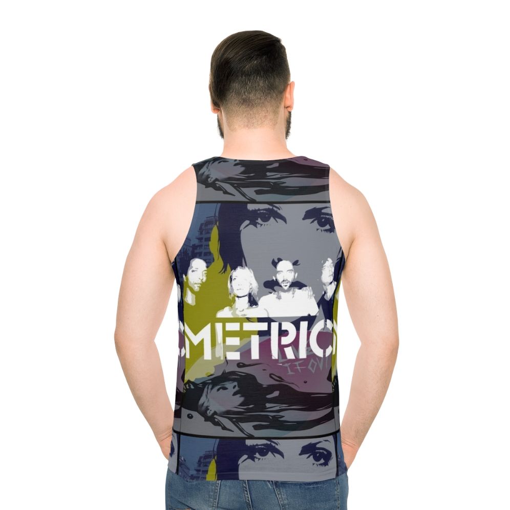 Unisex indie music tank top - men back