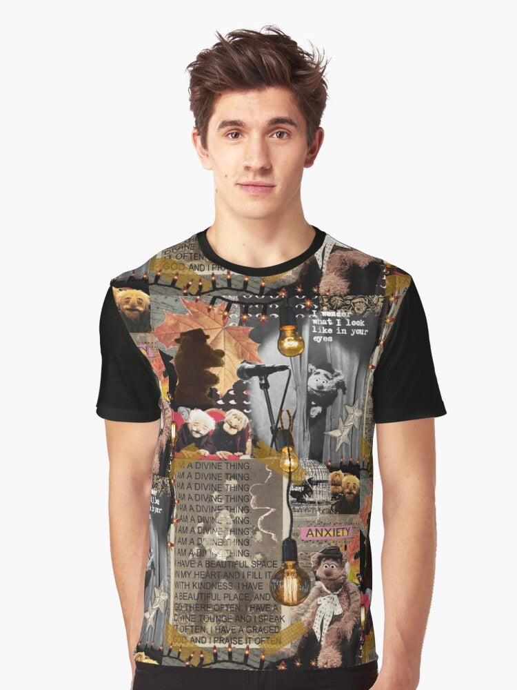 Muppets Fozzie Collage Art Graphic T-Shirt - Men