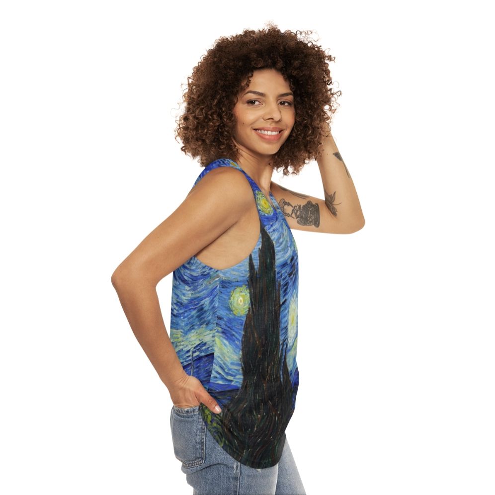 Starry Night Unisex Tank Top - women side