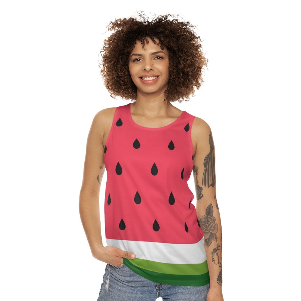 Watermelon abstract unisex tank top - women