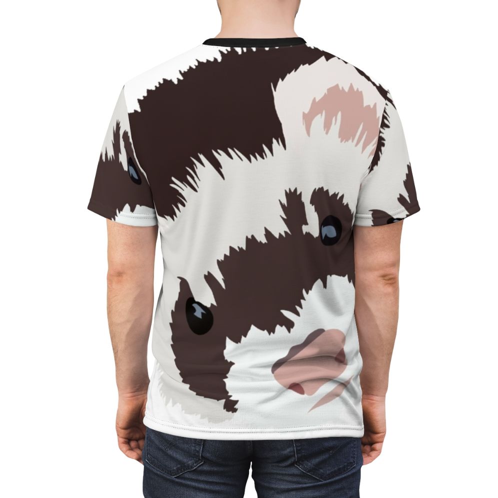 Ferret head vector art design on a t-shirt - men back