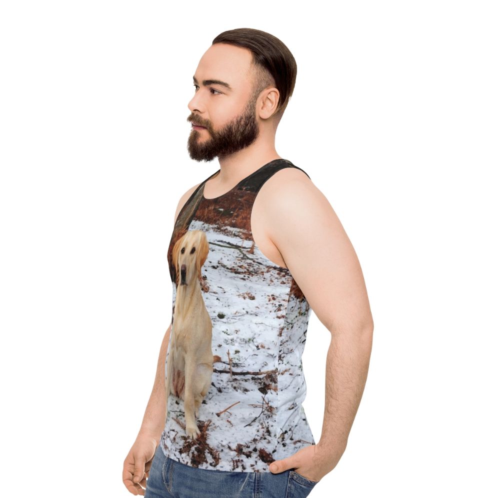 Yellow Labrador Retriever Unisex Tank Top - men side