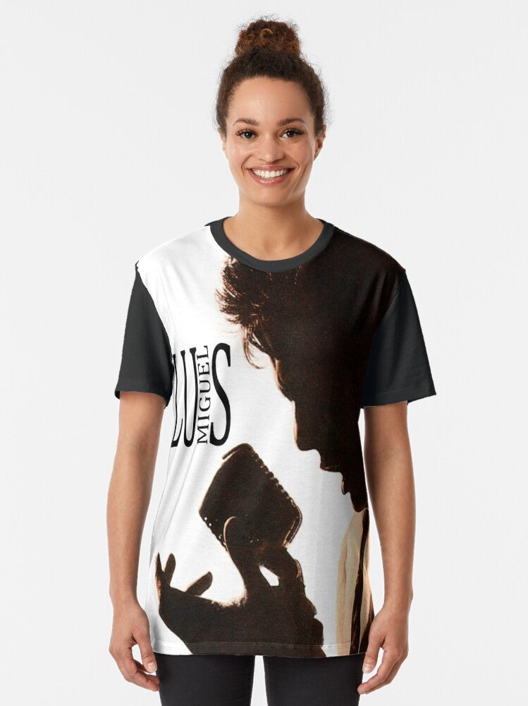 Stylish graphic t-shirt featuring the iconic Mexican singer Luis Miguel - Women