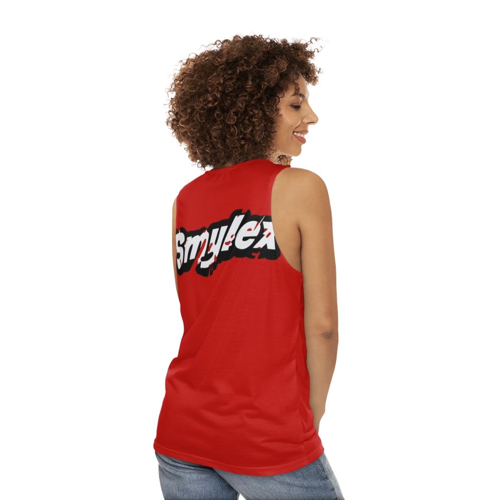 Smylex unisex harley quinn inspired lego tank top - women back