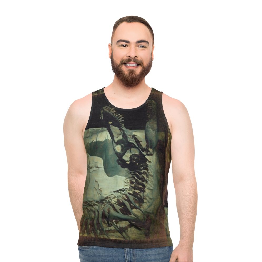 Unisex dinosaur "Bite Me" tank top - men