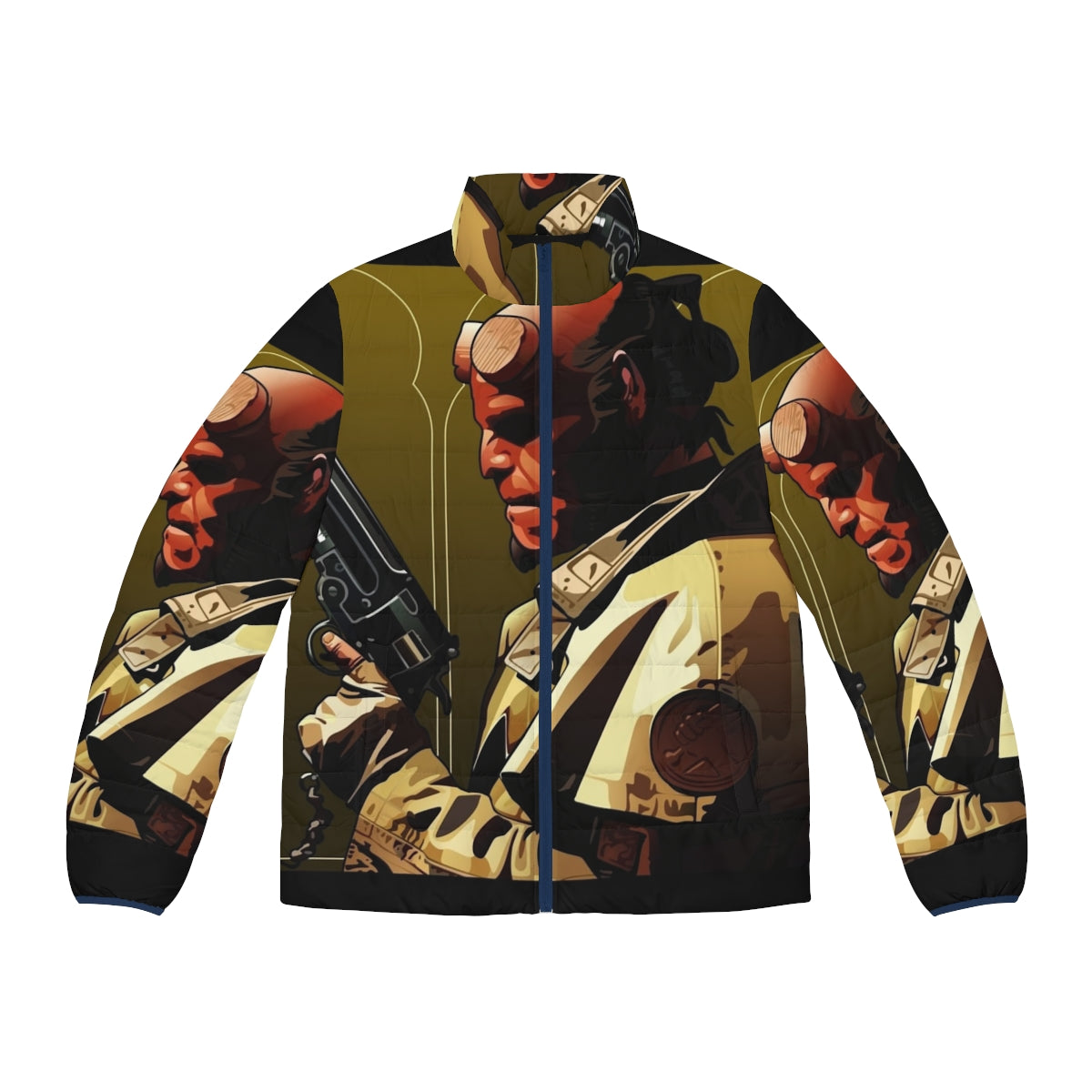 Hellboy Puffer Jacket featuring the iconic comic book character