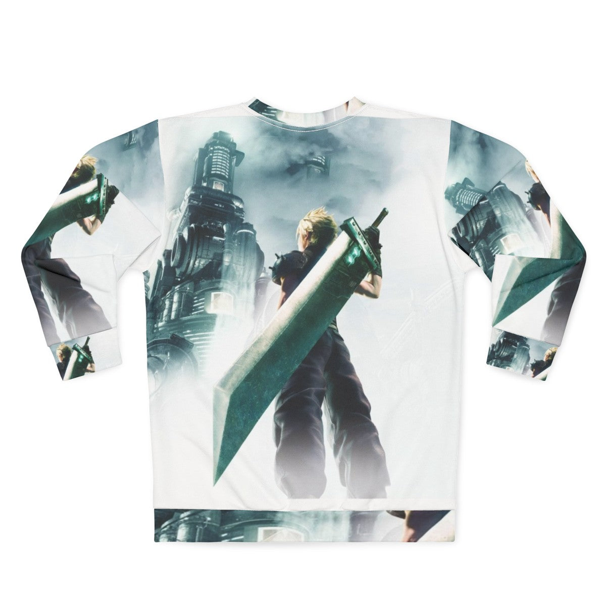 Final Fantasy 7 Remake Sweatshirt featuring Cloud, Sephiroth, and Midgar - Back