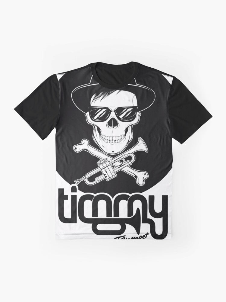 Timmy Trumpet EDM festival graphic t-shirt design - Flat lay