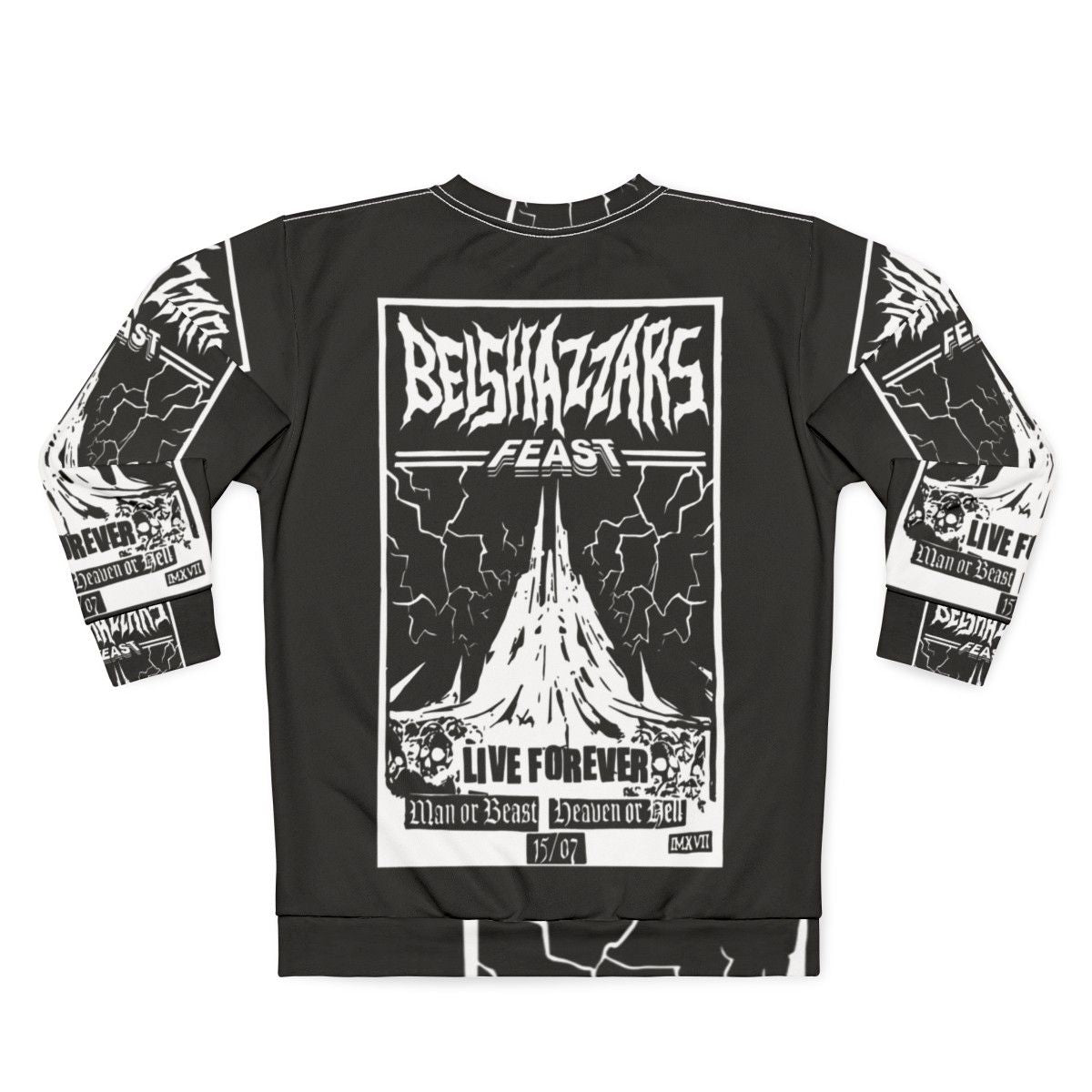 Belshazzar's Feast biblical art heavy metal sweatshirt - Back