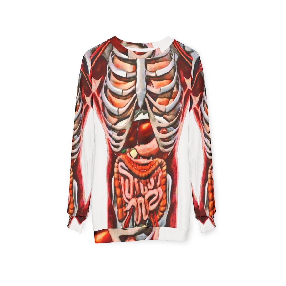 Human anatomy skeleton art sweatshirt - hanging