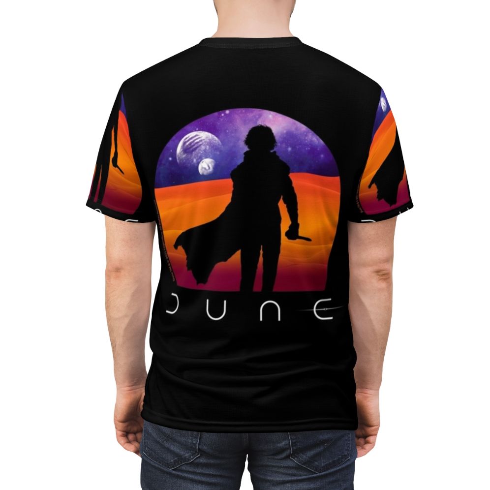 Dune-inspired t-shirt featuring the character Muad'dib - men back