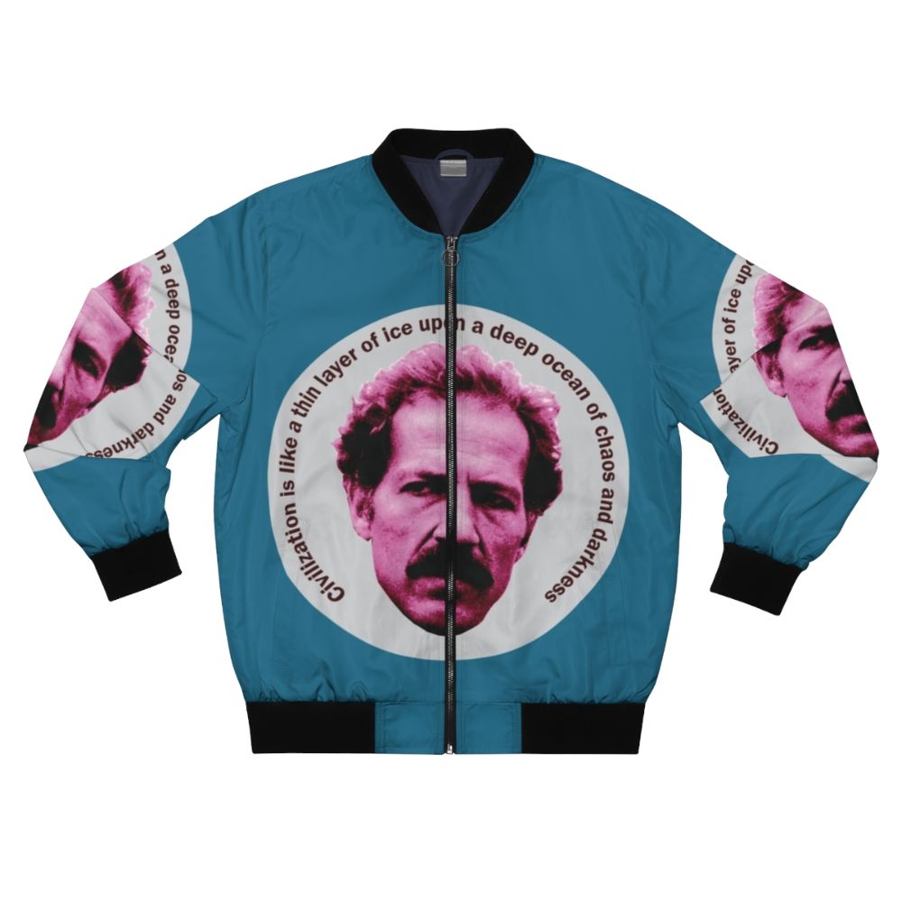 Bomber jacket featuring a quote by renowned German filmmaker Werner Herzog