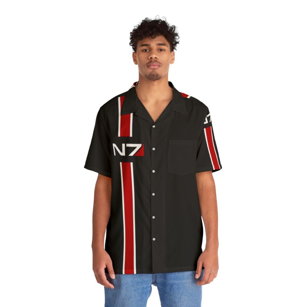 N7 Commander Shepard Mass Effect Hawaiian Shirt - People Front