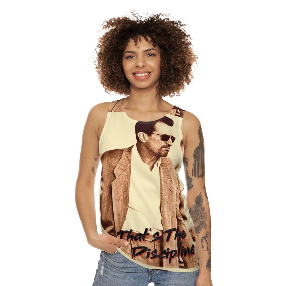 Unisex tank top with iconic portrait of Robert De Niro and Al Pacino from the movie 'Heat' - women